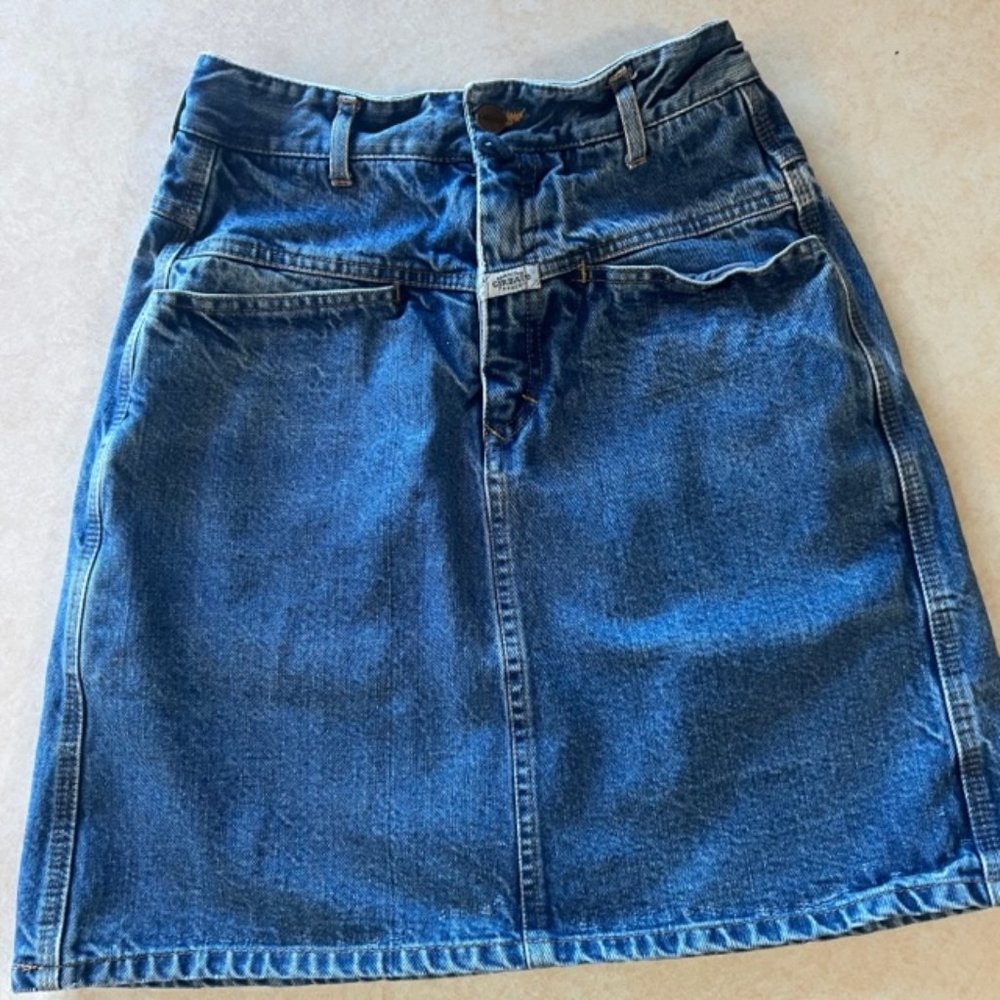 Vintage Marithe Francois Girbaud Denim Jean Skirt 7/8 - Picture 2 of 15